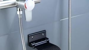 Bathroom foot washing device bathroom foot pedal without punching folding stool shower chair wall mounted footrest