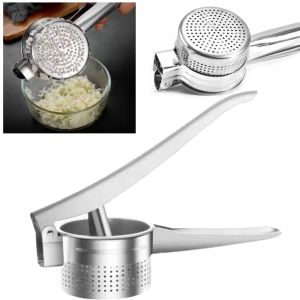HJKL Ergonomic Handle Manual Stuffing Squeezer Stainless Steel Bottom Hole Potato Masher Effortless Comfortable Grip Fruit Ricer Presser Kitchen Gadget