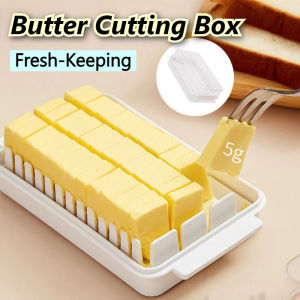 Transparent Butter Cutting Box Cheese Fresh-Keeping Storage Box Kitchen Countertop Slicer Container