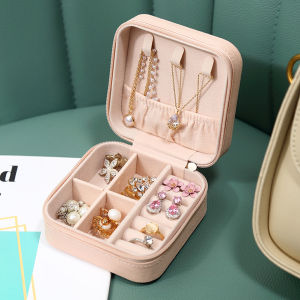 Portable Jewelry Storage Box Travel Earrings Necklace Ring Display Case