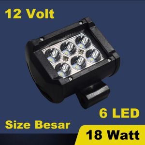 Lampu Sorot Tembak LED Bar CWL 6 Titik Mata 18 Watt Mobil Motor 12V Worklight 2 Susun