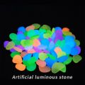 100pcs Garden Decor Luminous Stones Glow In The Dark Decorative Pebbles Outdoor Fish Tank Decoration Pebble Rocks Aquarium Mix Color. 