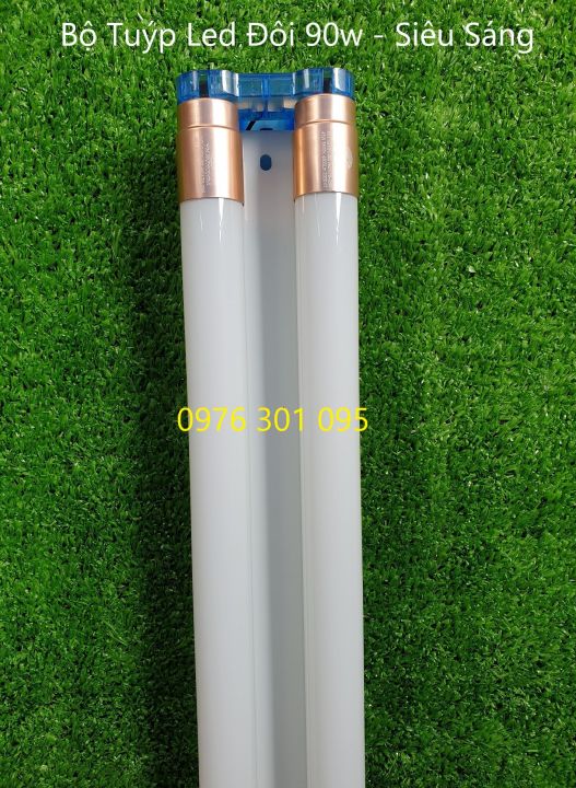 [ 2 Bộ ] Đèn Led Đôi 1m2 90w siêu sáng (1 máng & 2 bóng) [Đủ Wat]
