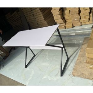 Bàn Học Cố Định Ngồi Ghế Dùng Cho Học Sinh Sinh Viên Để Máy Tính Làm Việc Bàn Chân Sắt Trắng Bền Đẹp