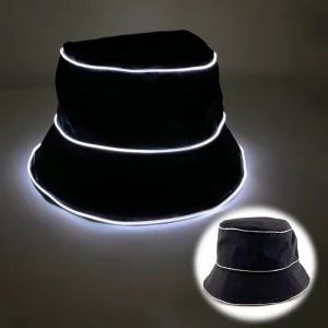 LUMINOU Polyester Mũ xô LED Dây EL Chế độ nhấp nháy Mũ phát sáng nhấp nháy  Phụ Kiện Trang Phục Mũ phát sáng Phụ nữ Nam giới
