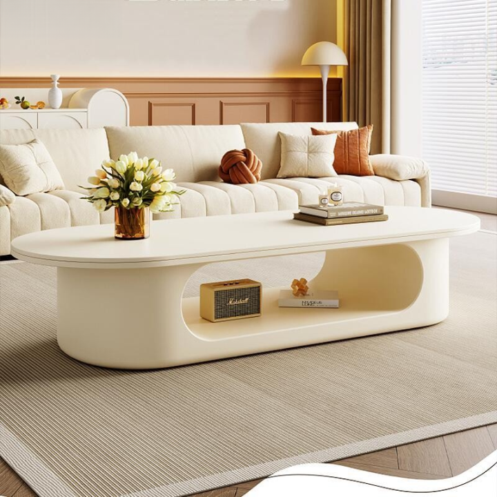 Cream Wind Coffee Table Rock Slab Tea Table Light Luxury Living Room ...