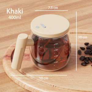 USB 400ml Automatic Mixing Cup With Lid Auto Stirring Mug Travel Self Stir High Speed Electric Self Stirring Mug Electric Stirring Rechargeable Coffee Cup Glass With Handle