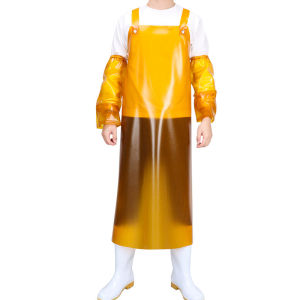Apron PVC + Manset Lengan / Celemek Pelindung Oil-Proof Waterproof Laboratorium Protection Aquatic Multifungsi