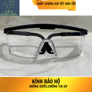 Kính bảo hộ lao động bảo vệ mắt chống tia UV chống bụi chống xước vừa vặn khuôn mặt