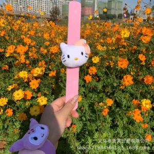 Sanrio Clap Circle Toys Slap Snap Wrap Wristband Bracelet Cinnamoroll Hello Kitty Kuromi My Melody Plush Hand Ring Fun Pop Circles Kids Christmas Gift
