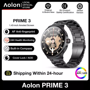Aolon Prime3 Smartwatch Sporty AMOLED 1.43" Kompatibel IOS Android - Tahan Air IP68 dengan Jam Alas Bedah