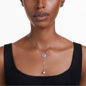 SWAROVSKI Luxury(New) Swan Black Swan Pearl Diamond Pendant Y-shaped Necklace S925 Women Necklace
