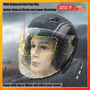 STIKER ANTI FOG KACA HELM MOTOR / ANTI EMBUN HELM ANTI AIR HUJAN HELM / FILM HELMET VISOR