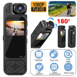Portable Recorder with Screen Mini Camera 1080P Body Camera Night Vision DVR Miniature Camcorder