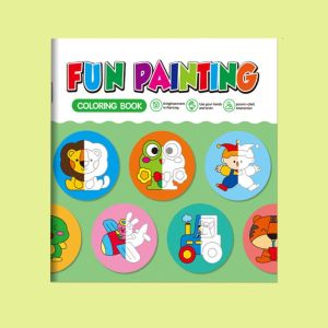 MACRAMEX Half-Page Drawing Kids Half-Coloring Book Imitative Ability Animals Patterns Fun Graffiti Art Activities Funny Interactive Early Learning Supplies Gift