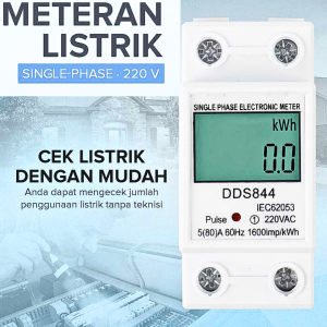 COD DIANQI Meteran kwh Listrik rumah Digital pln Din Rail Single-Phase 220 V/ kwh meteran pln - DDS844