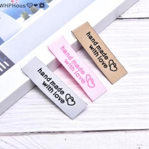 WP💓💛💖 50Pcs Handmade Fabric Labels Embroidery Printed Tags DIY Sewing Accessories