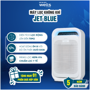 Máy lọc không khí Wells Jet Blue l Diện tích 52m² l Công suất 56W l Hiệu suất lọc bụi mịn 99.997% l Bảo hành 5 năm| Wells Việt Nam