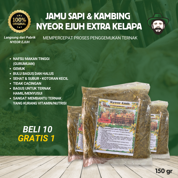 Jamu Sapi Kambing Nyeor Ejuh Penambah Nafsu Makan Vitamin Penggemuk Ternak Obat Mencret Cacingan