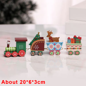【\ud83d\udd25Low Price】Wooden Train Christmas Ornaments Santa Cake Decoration Merry Christmas Navidad New Year Party Table Decoration Kids Gifts Toys