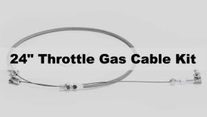 24" Univeral Throttle Cable Kit Stainless Steel Braided Adjustable Automotive Accelerator Cable Covering Locking Kit