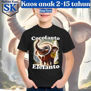 KAOS ANAK BRAINROT COCOFANTO ELEFANTO | TSHIRT ANOMALI BRAINROT | KAOS  ANAK KARAKTER KARTUN BUAYA PESAWAT