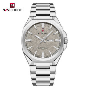 NAVIFORCE lịch đồng hồ thời trang Nam Ban đầu phát sáng có ngày tháng tay quay số đơn giản 30M dây đeo bằng thép không gỉ chống nước Nam Đồng hồ cho doanh nhân giản dị nf9273
