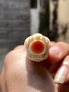 pipa gg asli lokal panjang 10cm model ukiran naga alusan bahan merah bening