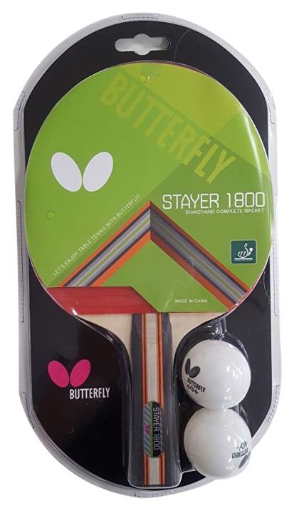 ⚡️แถมลูกปิงปอง Butterfly 2 ลูก⚡️ไม้ปิงปอง Butterfly รุ่น STAYER 1800 ...