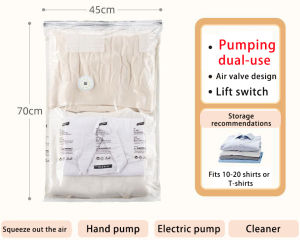 No pump no pumping 3D Cabinet Chest Clothes Quilt Pillow Reusable Vacuum Compressing Storage bag