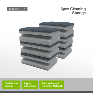Scrubz 2-in-1 Multi Purpose Cleaning Sponge Set of 6
