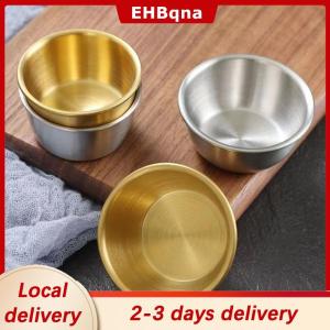 [COD]  HOT SALE Ship within 24 hours Sauce Dipping Bowl 304 Stainless Steel Dipping Cups Round Sauce Dishes 50 60ml Mini Reusable Seasoning Cups Dipping Cups