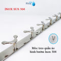 Móc treo quần áo inox sus 304 bóng cao cấp- móc áo kiểu hàng dày thủ công tỉ mỉ Rina. 