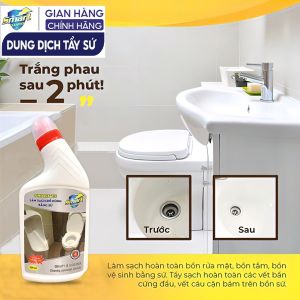 Nước tẩy rửa làm trắng đồ sứ bồn cầu dung dịch rửa toilet bồn tắm sạch nhanh không hỏng men 300/500ml - SMART TS