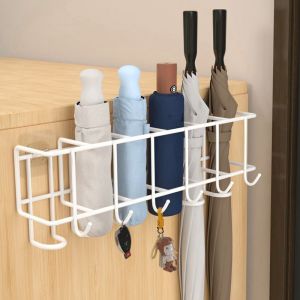 HUGHES Metal Umbrella Storage Rack Black/White 4/6 Grids Umbrella Holder Practical Large Capacity Bag Key Storage Holder Home