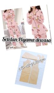 pola instan/ pola jiplak setelan piyama dewasa.
