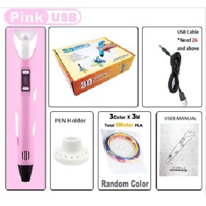 3D Printing Pen with LCD Digital Display USB High‑Temp 3D Graffiti DIY Drawing Pen Educational Birthday Gift for Kids