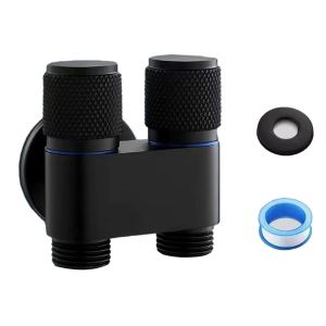Vòi Nước 2 Đầu Ra Có Khoá Độc Lập với Bộ Vòi Xịt Vệ Sinh INOX 304 Vòi Máy Giặt Chia 2 Nguồn Nước Kèm Dây