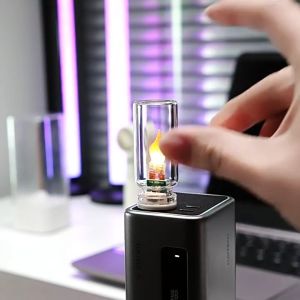 USB Flame Type LED Night Light 5V Frosted Clear Glass Flickering Candle Night Light Simulated Flame for Car Home