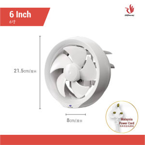 COOL POWER 6/8" Wall Glass Ventilation Round Exhaust Fan Bedroom Living Room Bathroom Toilet Kipas Ekzos Bulat 6/8寸圆形抽风机