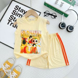 KIM209 Bộ ba lỗ thun lạnh dễ thương (9-26kg) vải mềm mịn in hoạt hình tung tung sahur cho bé trai bé gái