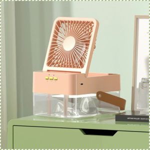 พัดลมสเปรย์ เย็นเร็ว การใช้พลังงานต่ํา พัดลมขนาดเล็ก ลมนุ่มนวลธรรมชาติ เย็นสบายไร้หมอก เสียงรบกวนต่ํา