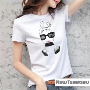 BAYAR DI TEMPAT(COD)-Kaos Oblong Wanita Girls Boss Distro Cewek Atasan Kekinian Murah