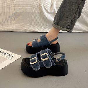 Super Hot & Beautiful Thick-soled Heightened Sandals: Women's Summer Wear Fashionable High-end Sense of Going Out Wedge Slippers