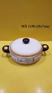 Nồi men nội địa Nhật size 25cm cao 7cm (mã 1150) Dùng được bếp từ_Hàng nội địa Nhật đã qua sử dụng