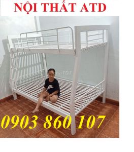 [HCM]Giường tầng sắt hộp vuông lớn cho gia đình- giường tầng hộp vuông lớn cao cấp cứng cáp bảo hành 3 năm hcm bình dương