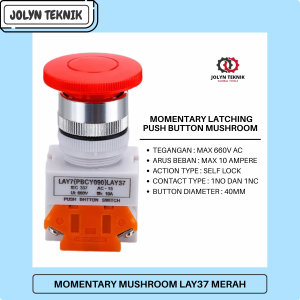 LAY7 LAY37 RESET BUTTON SWITCH SAKLAR MOMENTARY JAMUR 660V PUSH BUTTON SWITCH