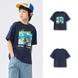 balabala Boys Short Sleeve T-Shirt Cotton White Base Layer Summer 2025