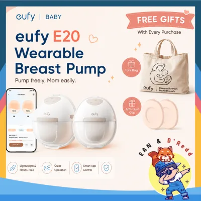 Eufy E20 - 3 Level HeatFlow Wearable Breast Pump Handsfree Breast Pump Wireless Pam Susu
