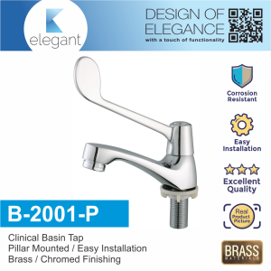 Sinor B-2001-P Clinical Basin Tap Long Handle Medicine Water Basin Faucet Pillar Mounted Faucet Clinical Tap Water Saving Long Handle Medical Water Tap